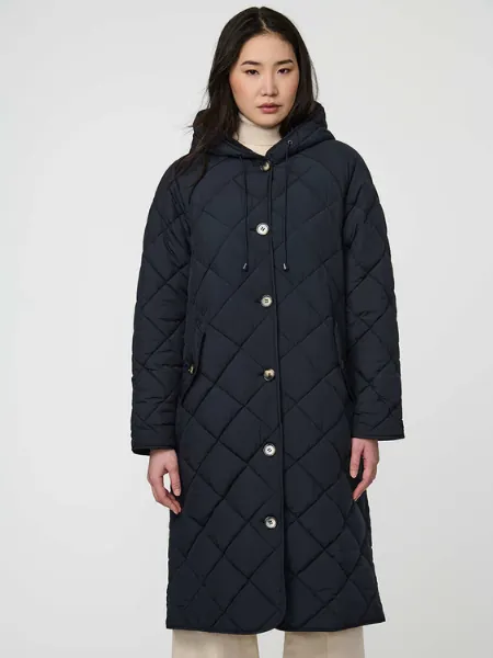 Merrick Navy Quilted Puffer Coat